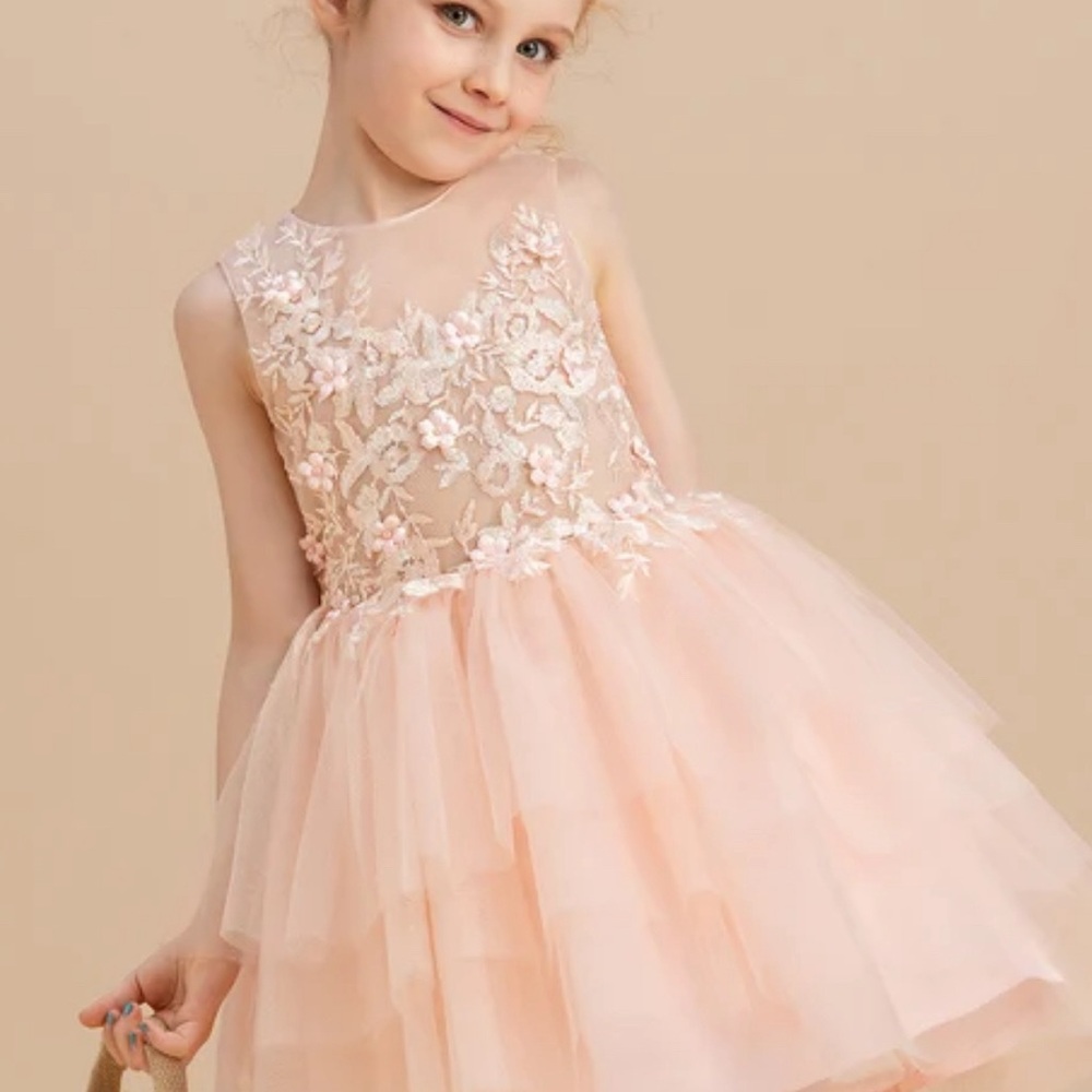 Lace and tulle flower girl dress